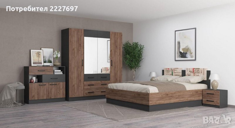 Спален комплект Мока табако крафт – Промо цена, снимка 1