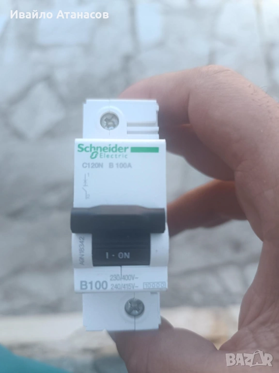 Еднополюсен прекъсвач Schneider 100A (Крива B), снимка 1