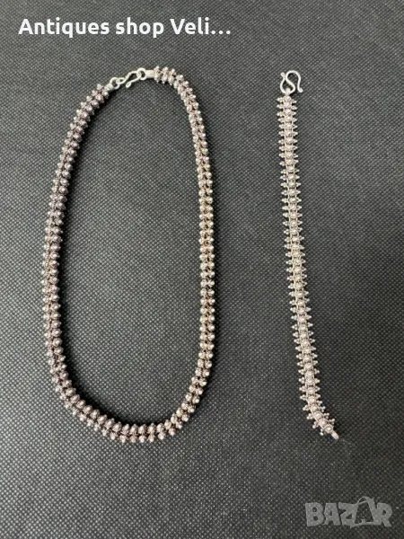 Сребърно колие и гривна в етно стил Филигран №6972, снимка 1