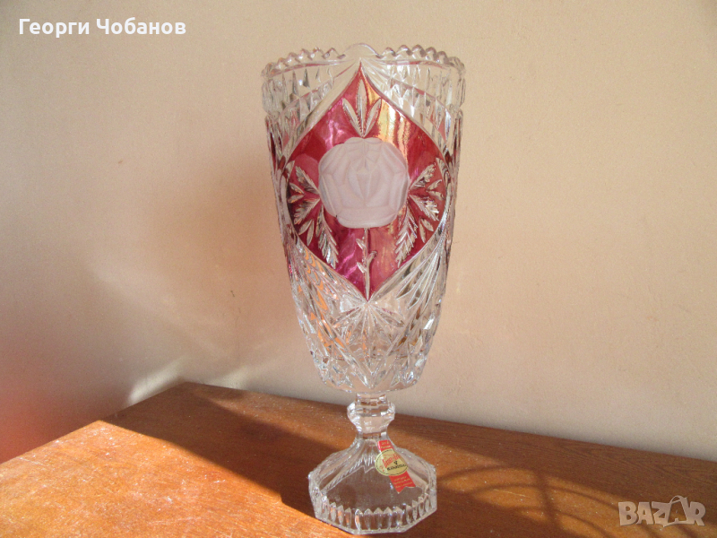 кристална немска ваза, снимка 1