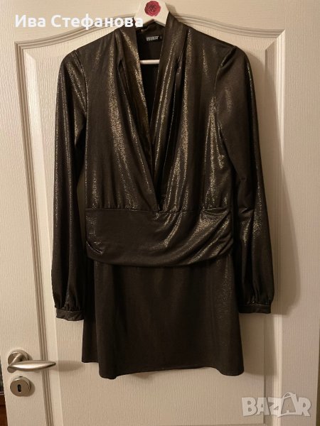 Нова парти коктейлна официална еластична рокля хамелион ефект златист , снимка 1