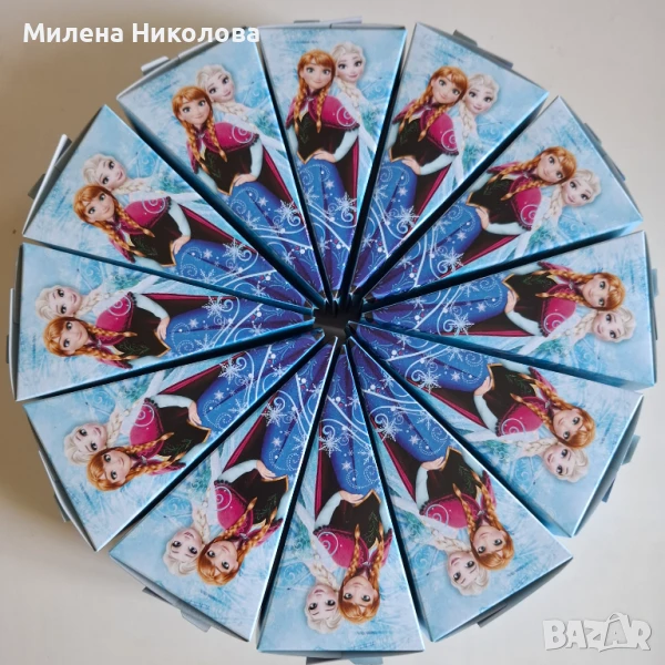 Торта от картон Замръзналото кралство Frozen, снимка 1