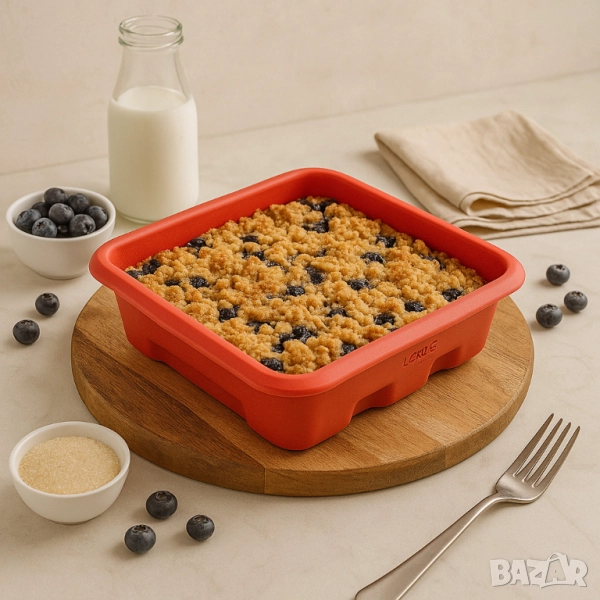 Форма за печене Lekue 27x27cm, силиконова, за лазаня, снимка 1