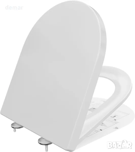 DERW D-образен капак за тоалетна чиния с плавно затваряне, снимка 1
