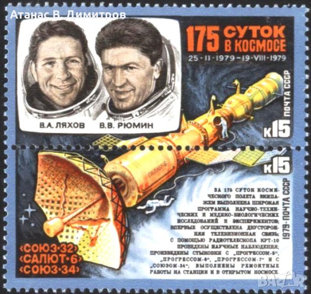 Чисти марки Космос Космонавти 1979 от СССР, снимка 1
