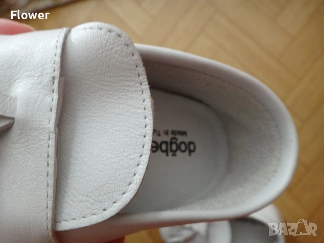 Официални бебешки бели обувки от естествена кожа, 19 номер, подходящи за кръщенка/кръщене, снимка 7 - Бебешки обувки - 52948334