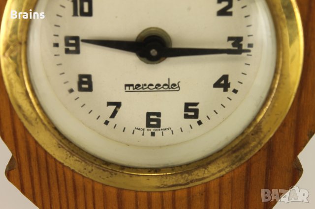 Стар Немски Часовник MERCEDES Дървена Пирографирана Основа, снимка 4 - Антикварни и старинни предмети - 39410666