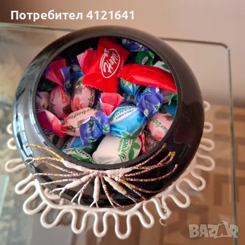 Стъклена бонбониера - уникат, снимка 3 - Други ценни предмети - 47634322