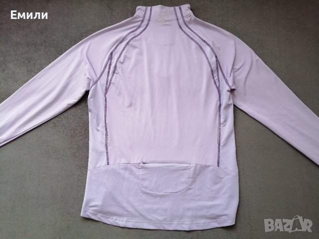 Active Touch лилава дамска спортна блуза с поло, цип, джоб отзад и дупки за палци р-р L, снимка 10 - Спортни екипи - 41518369
