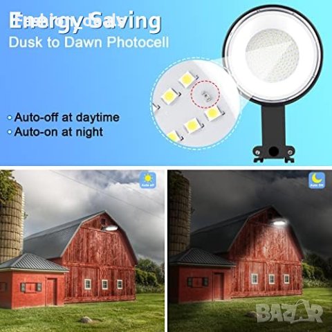 Нова Лампа Осветление с фотоклетка/150W LED/Сигурност Светлини за обори, снимка 9 - Други - 41446752