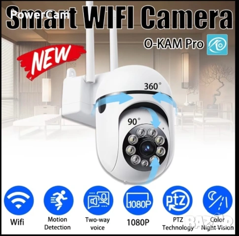 🔥 3MP Dual-Lens WiFi Камера 2 в 1 – 360° Въртене | Цветно Нощно Виждане, снимка 3 - IP камери - 53814709