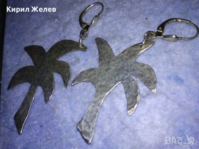 СРЕБЪРНИ ПАЛМИ ФИГУРАЛНИ СРЕБЪРНИ ОБЕЦИ КОВАНО СРЕБРО 925 МАЙСТОРСКА АРТ ДИЗАЙН ИЗРАБОТКА 29780, снимка 15 - Обеци - 40574545