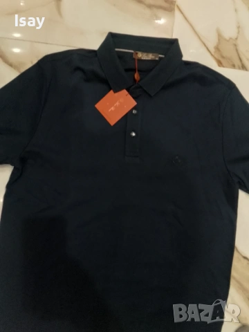 Мъжка тениска ЛОРО ПИАНА ХЛ последен размер в тъмно син цвят , снимка 5 - Тениски - 53839185