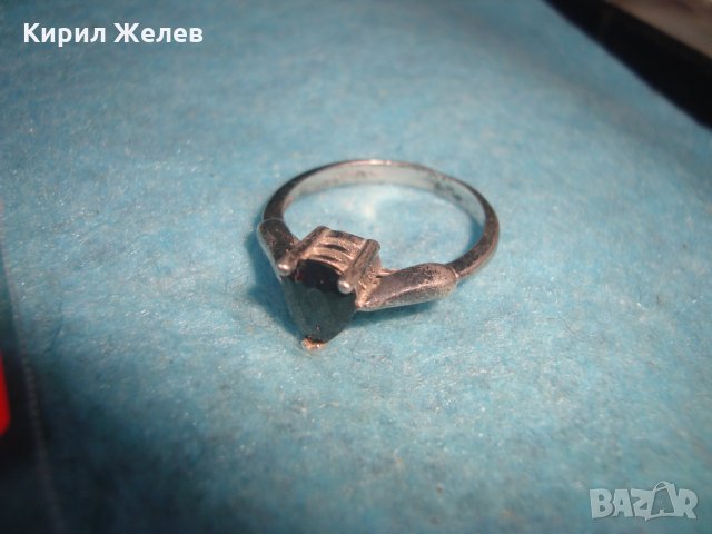 СТАР СРЕБЪРЕН СКЪПОЦЕНЕН АР ДЕКО ПРЪСТЕН ОКСИДИРАНО СРЕБРО 925 с ЮВЕЛИРНО ФАСЕТИРАН МАРКАЗИТ 25863, снимка 7 - Пръстени - 35825836