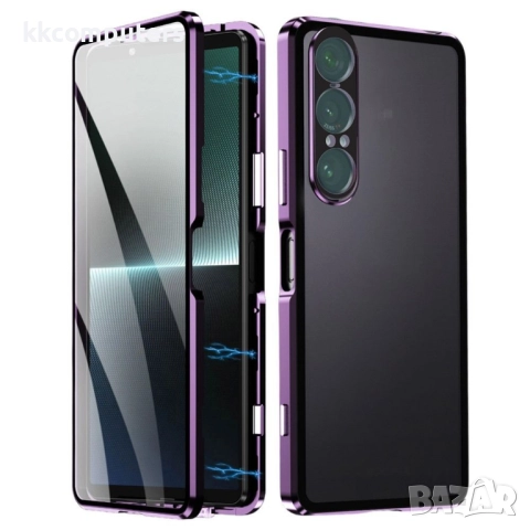 Защитен Магнитен калъф за Sony Xperia 1 VII | 360° Защита | Стъклен Протектор | Черен, Лилав, Сребри, снимка 2 - Калъфи, кейсове - 52210472