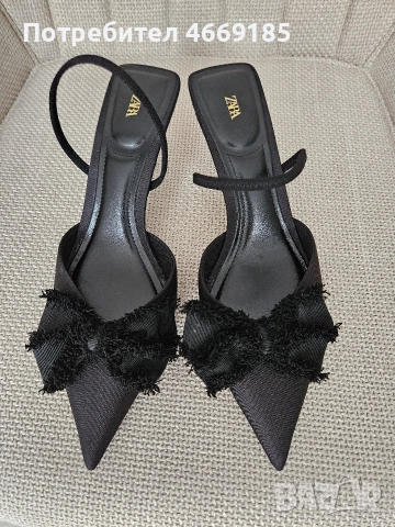 обувки на Zara с нисък ток., снимка 2 - Дамски обувки на ток - 52660490