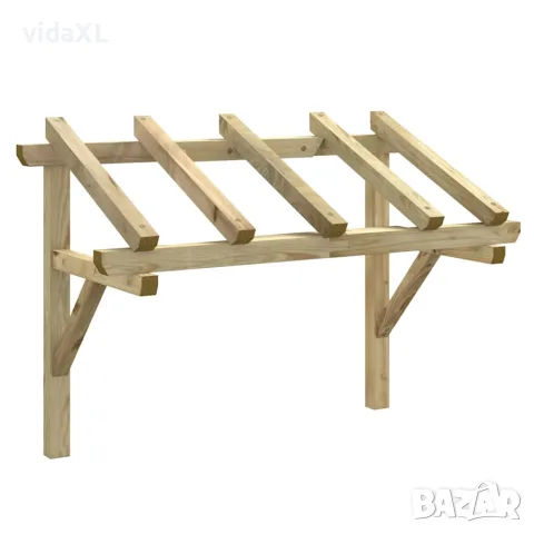 vidaXL Навес за врата, 150x100x100 см, бор масив
