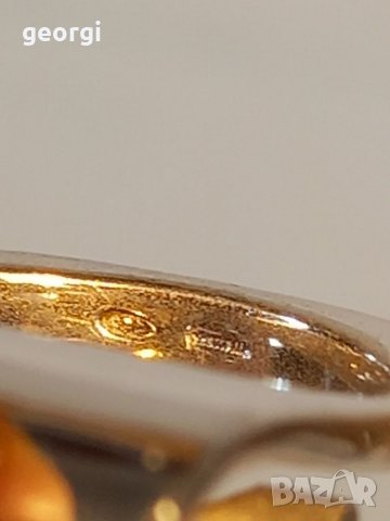 Масивен сребърен пръстен с цитрин, снимка 5 - Пръстени - 39627975