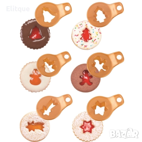Комплект форми за сладки 8 броя, коледни