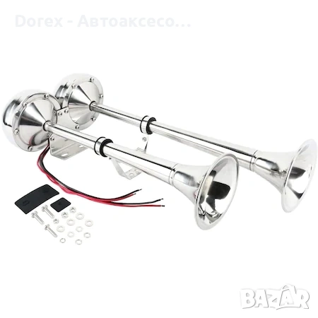 Двойна тромба клаксон 12V за лодка, яхта и камион, снимка 2 - Аксесоари и консумативи - 53781078