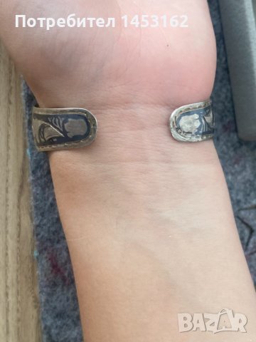 Старинна руска гривна -сребро, снимка 2 - Обеци - 42081041