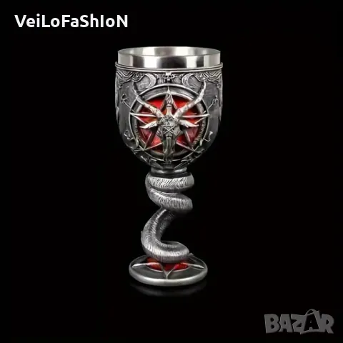 Нова 3D Чаша за Вино със Змия и Бафомет с пентаграм, снимка 6 - Декорация за дома - 49205154