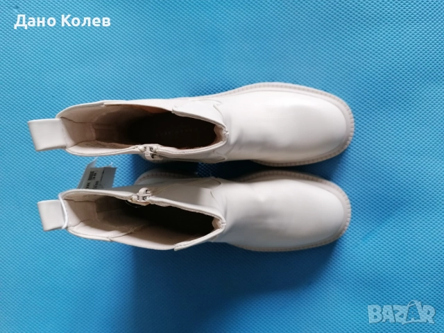 [House Brand] Дамски бели зимни боти с цип [Размер: 38 (24,5см)], снимка 4 - Дамски боти - 52889744