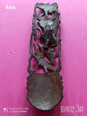 Африканска дървена маска , снимка 5 - Статуетки - 41405761