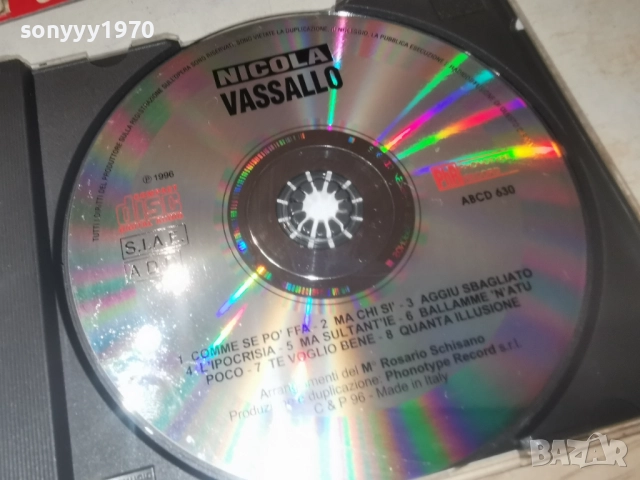 NICOLA VASSALLO CD 1412251742, снимка 2 - CD дискове - 52792451