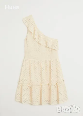 Дантелена рокля с едно рамо Mango , снимка 3 - Рокли - 47267796