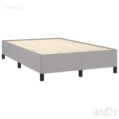 vidaXL Рамка за легло без матрак, светлосива, 120x200 см, плат, снимка 3 - Спални и легла - 56147204