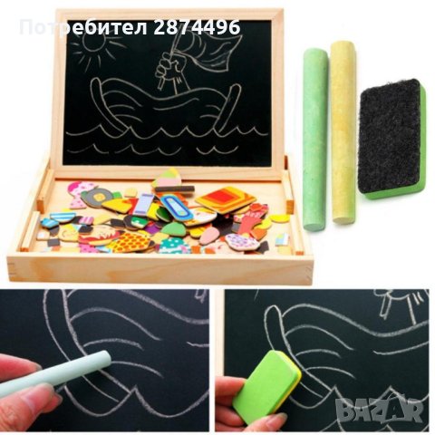 3971 Магнитна дървена дъска с пъзел 3 в 1 Ферма, снимка 13 - Други - 41550753