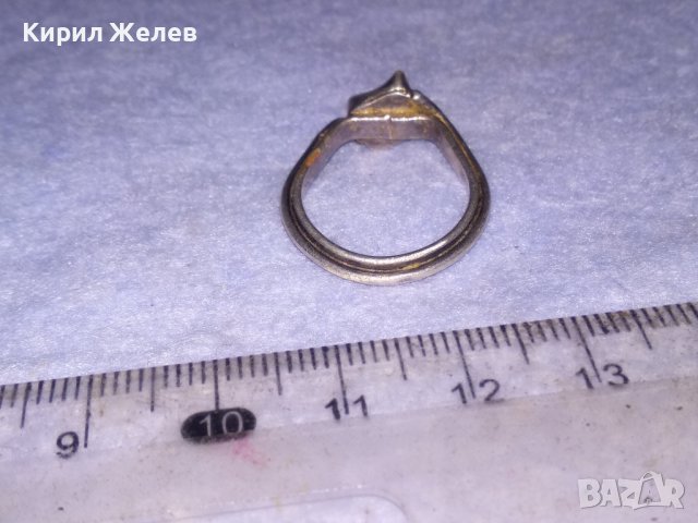 СТАРИНЕН СРЕБЪРЕН СКЪПОЦЕНЕН АРТ НУВО ПРЪСТЕН РЪЧВА РАБОТА ВИСОКА ПРОБА СРЕБРО с ЛУНЕН КАМЪК 29704, снимка 13 - Антикварни и старинни предмети - 41638387