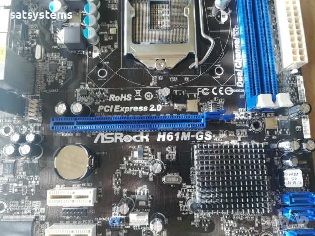 Дънна платка ASRock H61M-GS Socket LGA1155, снимка 4 - Дънни платки - 47981225