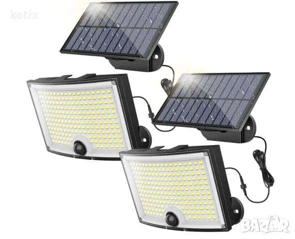 Комплект соларни прожектора,202 LED