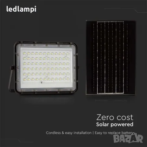 Соларен LED Прожектор 15W 1200Lm IP68, снимка 2 - Соларни лампи - 48632224