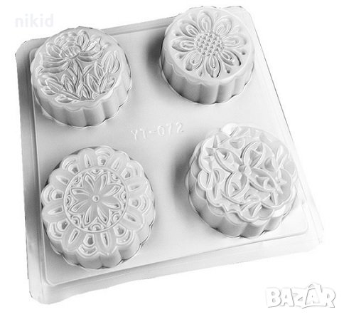 4 лунни сладки китайски молд форма поликарбонат за направа на бисквитки мъфини, снимка 4 - Форми - 17424297