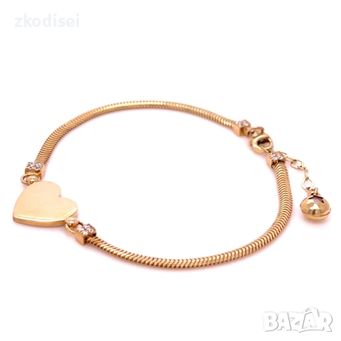 Златна дамска гривна 3,80гр. 18,0см. 14кр. проба:585 модел:37084-3, снимка 2 - Гривни - 53268673