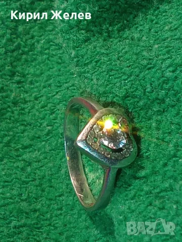 ПРИКАЗЕН РОМАНТИЧЕН СЪРЦЕВИДЕН СКЪПОЦЕНЕН СРЕБЪРЕН ПРЪСТЕН СРЕБРО 925 с БЯЛА ПОЗЛАТА и ЦИРКОНИ 38937, снимка 17 - Пръстени - 46270182