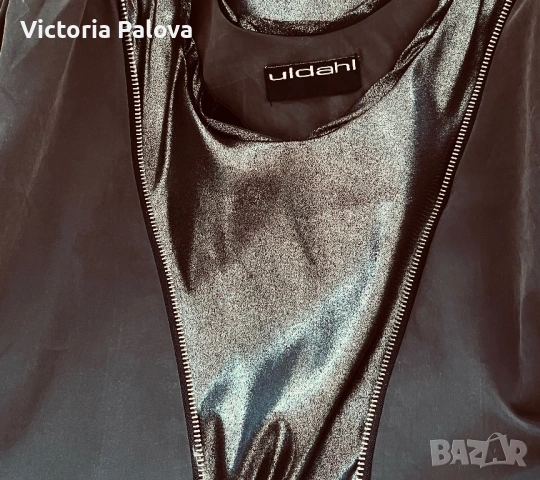 Ефектна дизайнерска рокля ULDAHI цвят mocha, снимка 16 - Рокли - 53013023