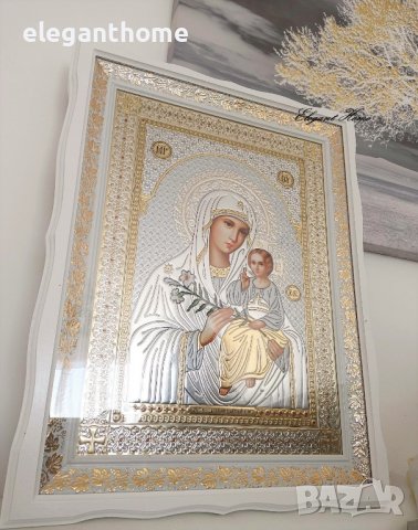 Икона с дървена рамка Пресвета Богородица е иконата "Неувяхващ цвят, снимка 1