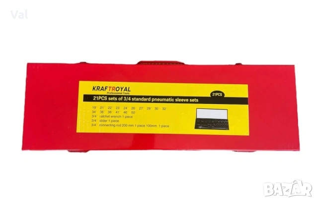 Комплект ударни вложки 3/4 с тресчотка - гедоре, снимка 6 - Гедорета - 53715749