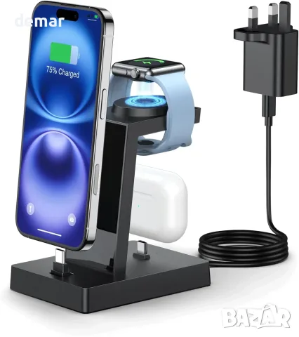 Зарядна станция 3-в-1 USB-C 30W за iPhone, Apple Watch и слушалки