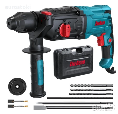 Ударна бормашина ENEACRO 26 HQ SDS-Plus, 1050W, 6 променливи скорости с 4 функции, включени 3 свредл