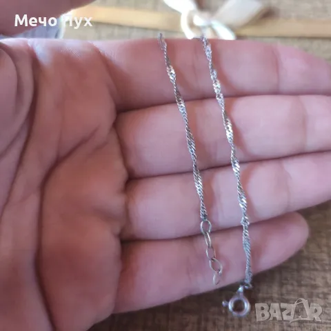 Сребърна гривна за крак (294), снимка 2 - Гривни - 48098009