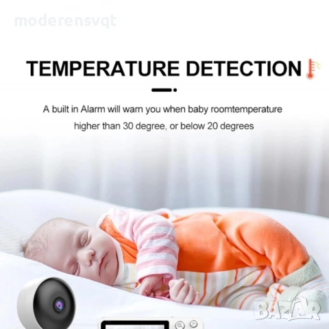 Бебефон, Бебешки видеомонитор, 2,8 инча, разпознаване на звук, снимка 5 - Бебефони - 53708725