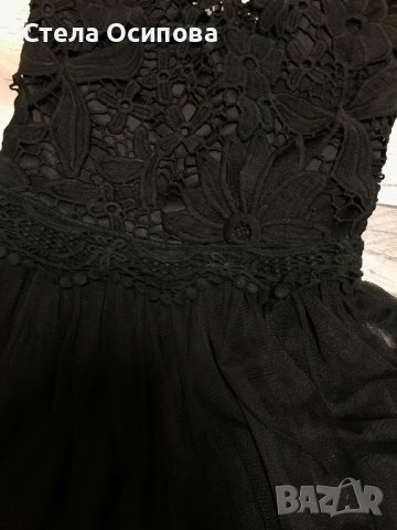 Черна тюлена рокля, снимка 2 - Рокли - 41335357