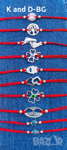 Гривни от червен конец и сребро 925 против уроки и за късмет., снимка 18 - Други - 34013573