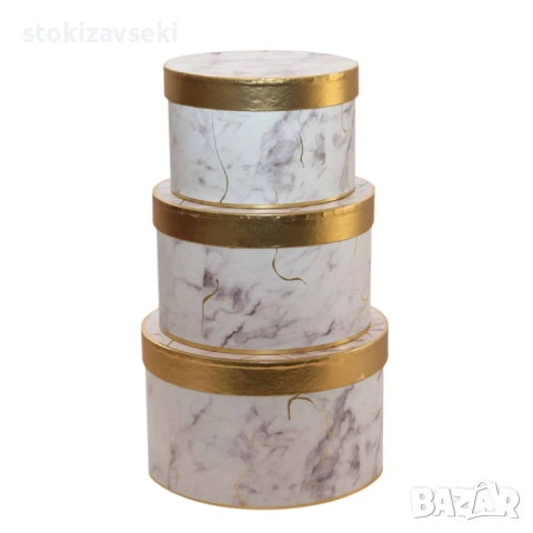 Комплект кръгли кутии за подаръци, 3 размера, снимка 2 - Други стоки за дома - 53510188