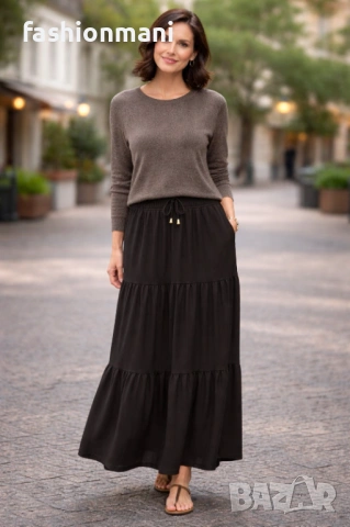 Елегантна пола в черно - код 1234